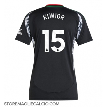 Arsenal Jakub Kiwior #15 Maglia Gara Trasferta Repliche 2024-25 Donna